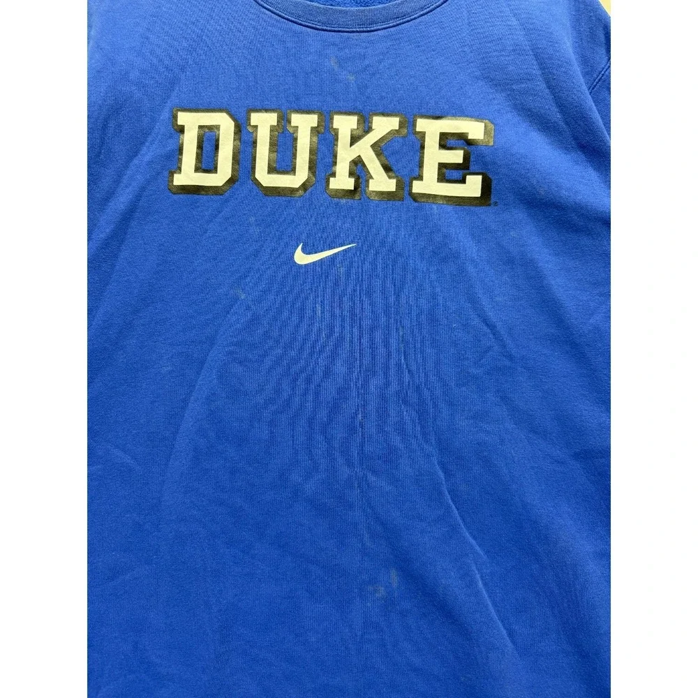 Duke Blue‎ Devils Sweatshirt Mens XL Royal Blue Nike NCAA Graphic Print Ribbed
